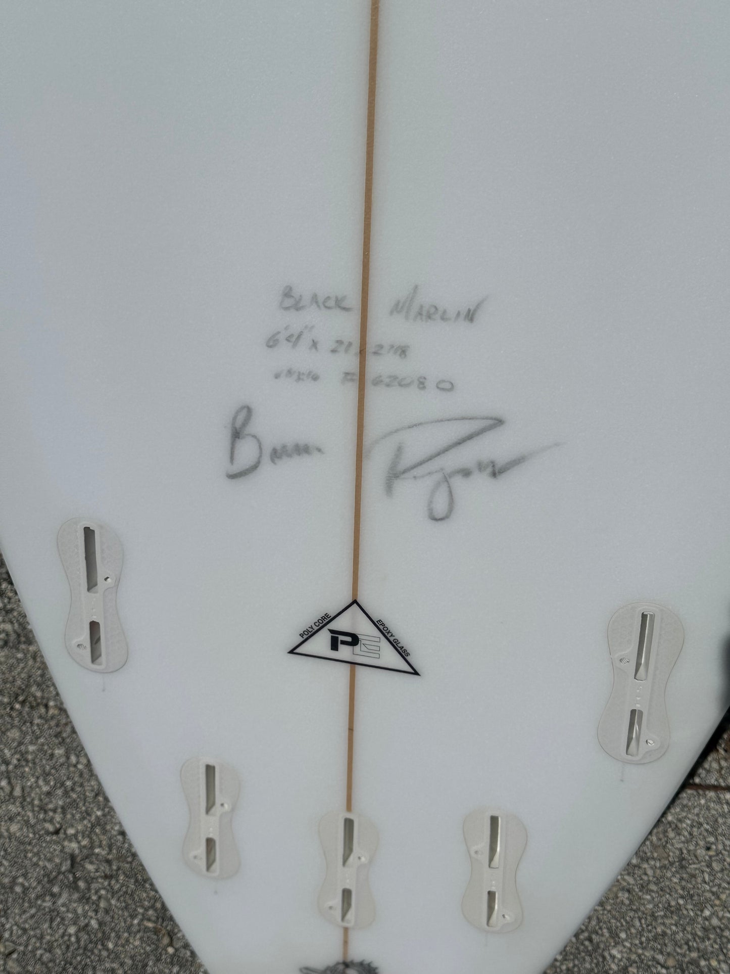 6'4 Black Marlin Poly/epoxy